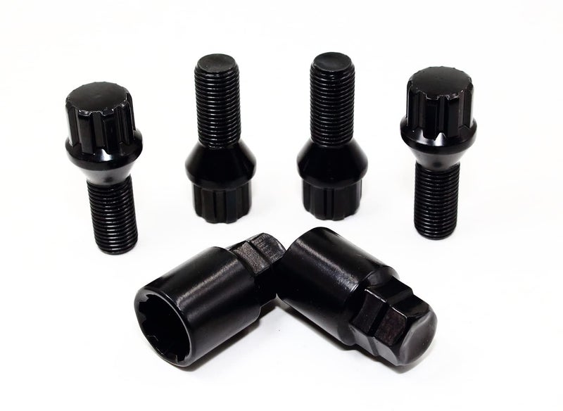 Veritek Performance Set of 4 Veritek 14x1.5mm Black Wheel Bolt Locks for Aftermarket Custom Wheels Only Conical Seat 28mm Shank w/ 2 Keys VPE-41820BKN2 - Image 2